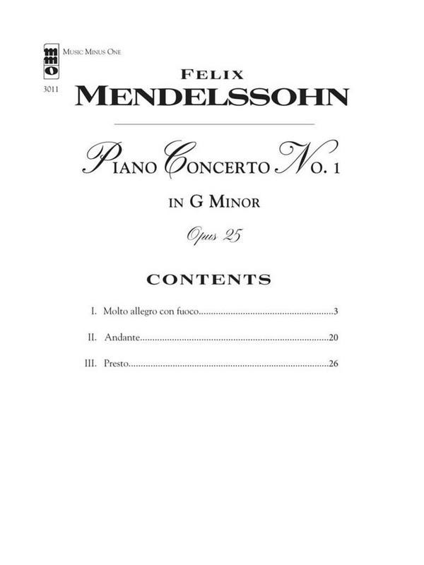Piano Concerto No. 1 in G Minor op.25 (+Online Audio)