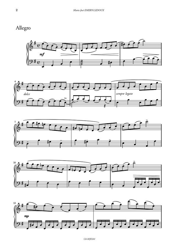 Marie-José Ledoux, Sonate Les Édelweiss