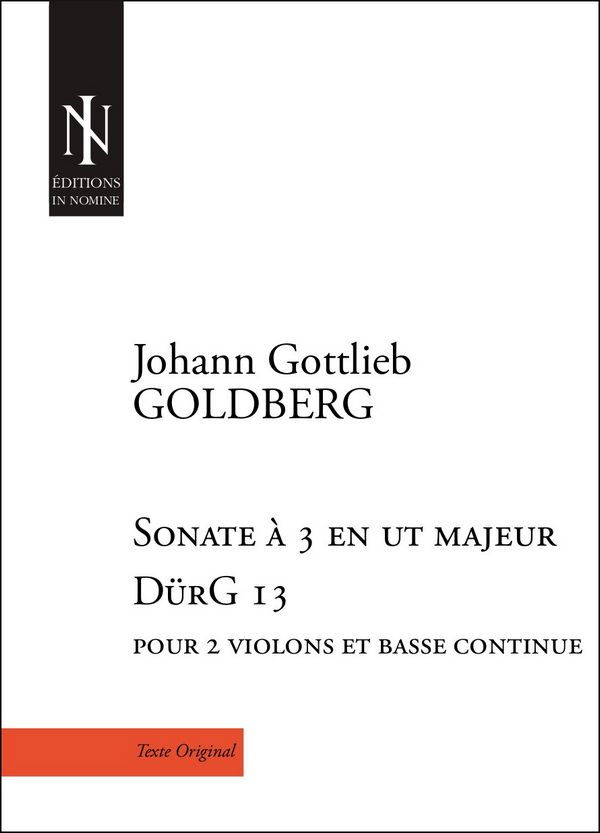 Johann Gottlieb Goldberg, Sonate à 3 en ut majeur DürG 13