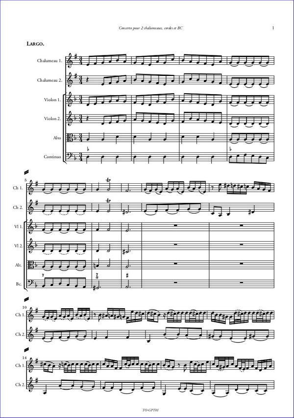 Georg Philipp Telemann, Concerto pour 2 chalumeaux en ré mineur TWV 52