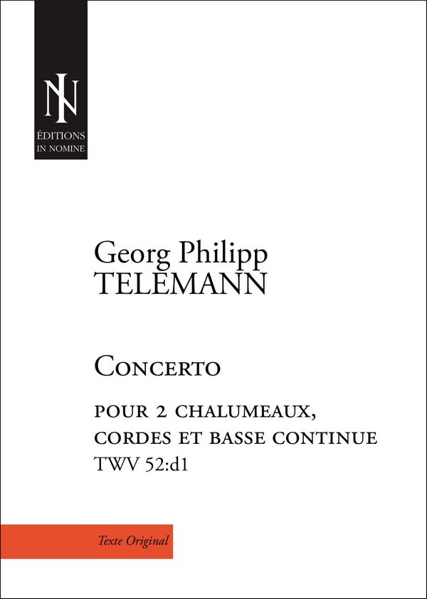 Georg Philipp Telemann, Concerto pour 2 chalumeaux en ré mineur TWV 52