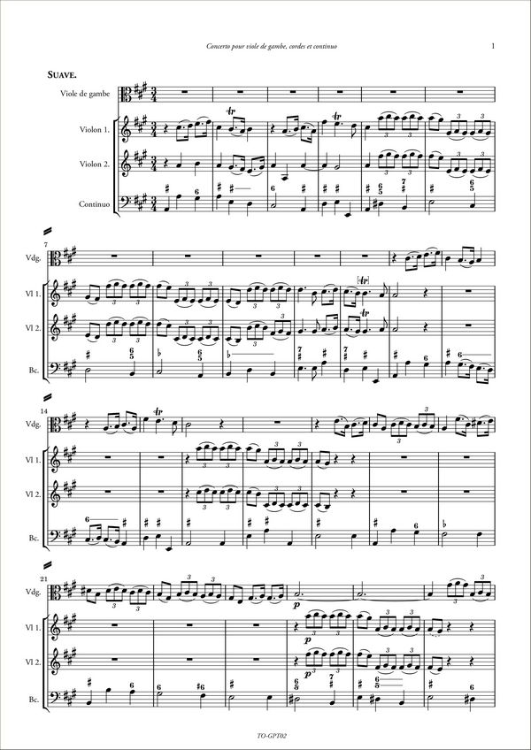 Georg Philipp Telemann, Concerto pour viole de gambe en la majeur TWV 