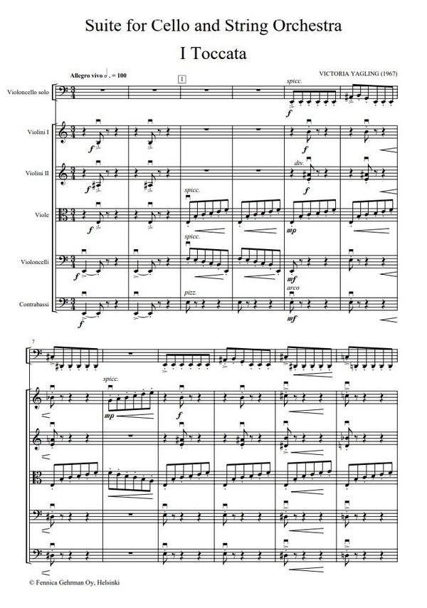 Victoria Yagling, Suite For Cello and String Orchestra