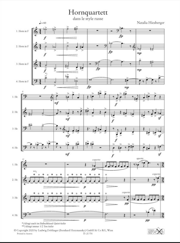 Hornquartett dans le style russe