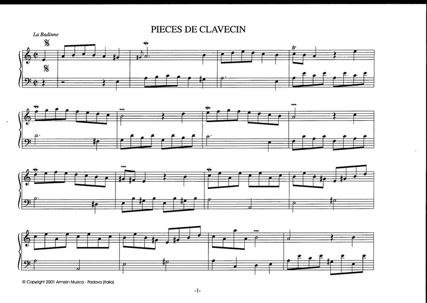 Pièces de Clavecin vol. 1