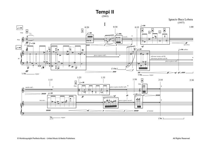 Baca Lobera, Ignacio, Tempi II: Five Miniatures