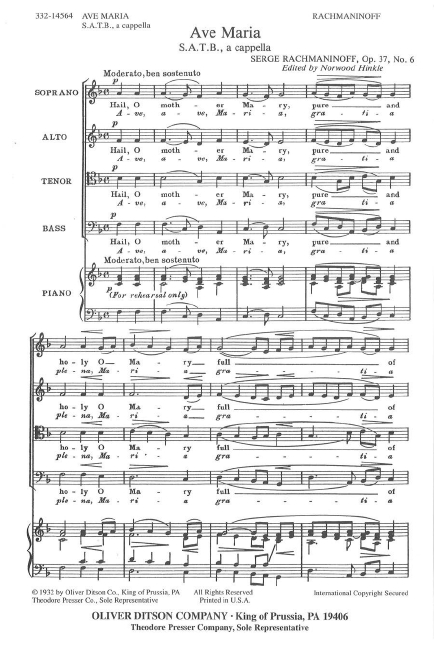 Sergei Rachmaninoff Ave Maria