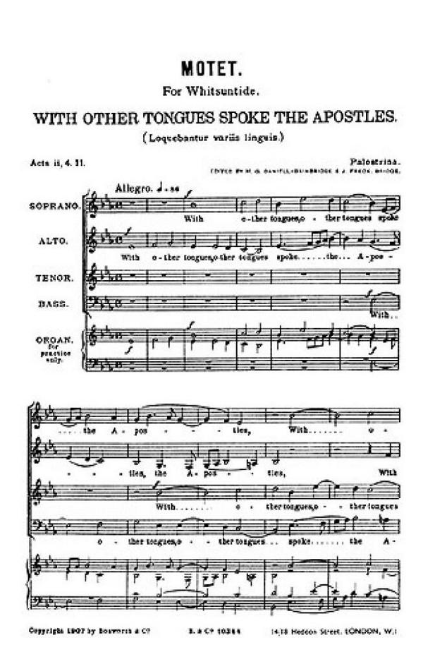 Palestrina, G Motets With Other Tongues Satb