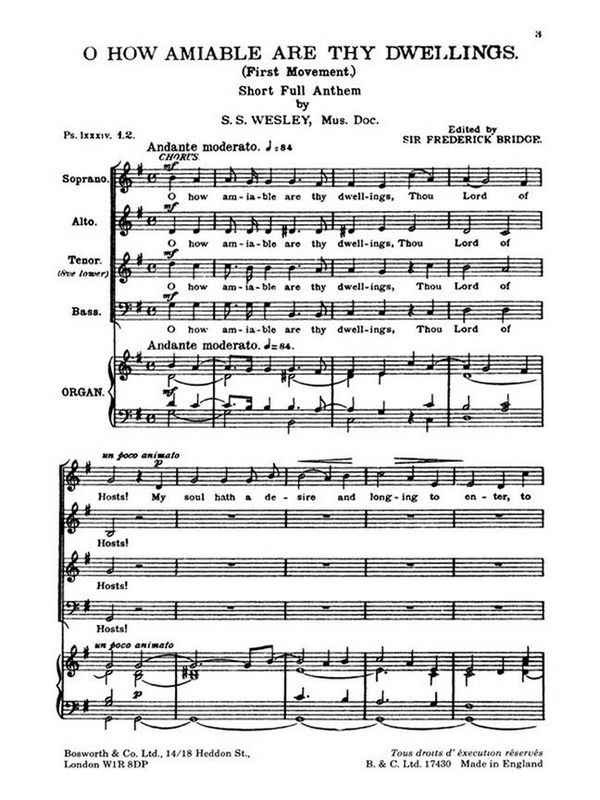 Samuel Sebastian Wesley: O How Amiable Are Thy Dwellings