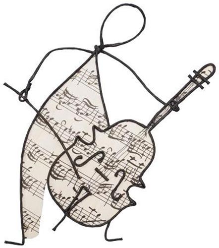 Musikerpuppe Kontrabass Notenblatt