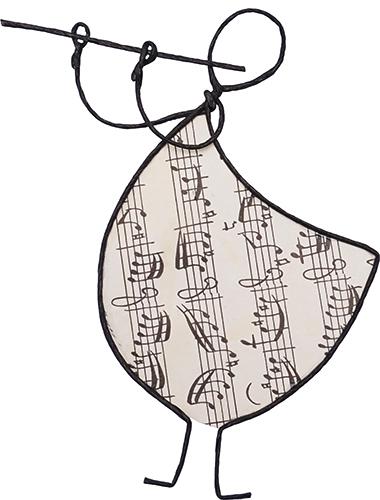 Musikerpuppe Querflöte Notenblatt