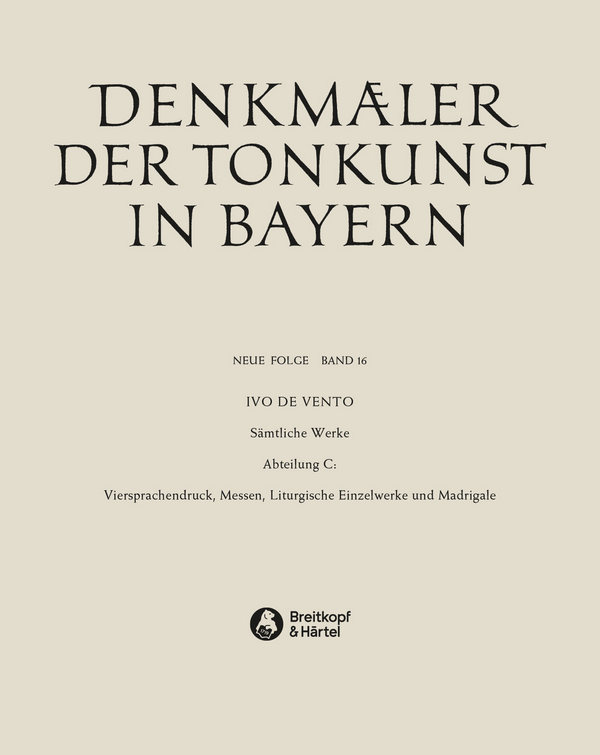 Denkmäler der Tonkunst in Bayern (Neue Folge) Band 16