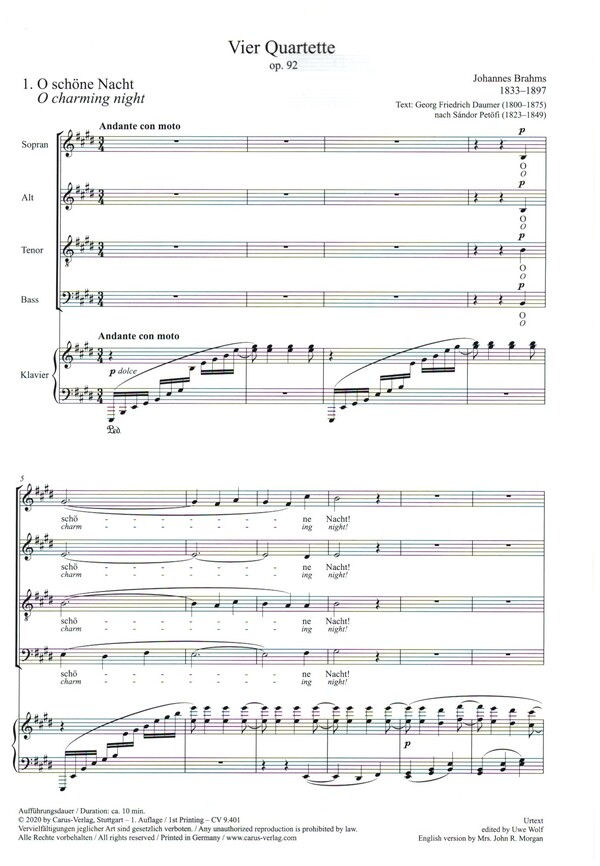 Vier Quartette op.92