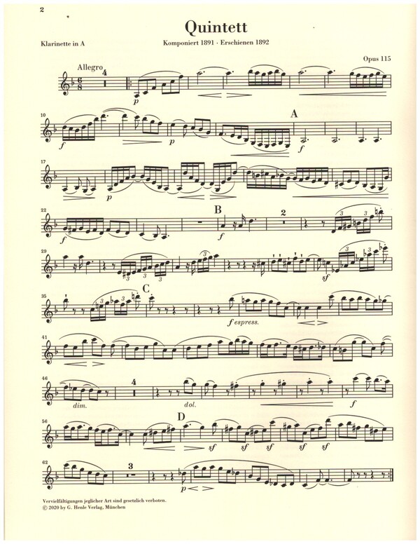 Klarinettenquintett h-moll op.115