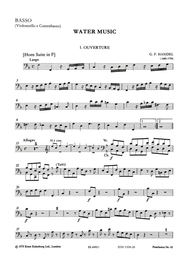 Händel, Georg Friedrich, Wassermusik