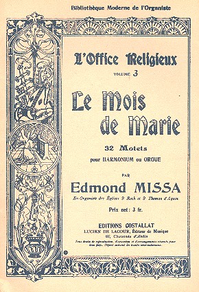 Le mois de Marie pour orgue