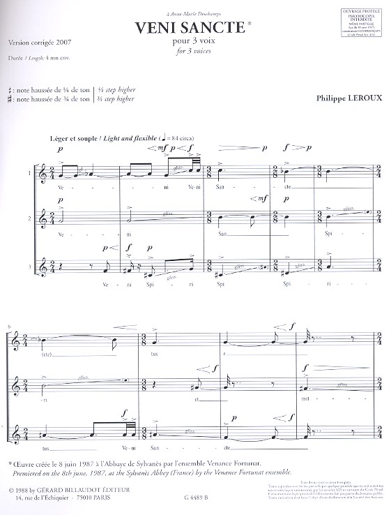 Veni sancte (version 2007)