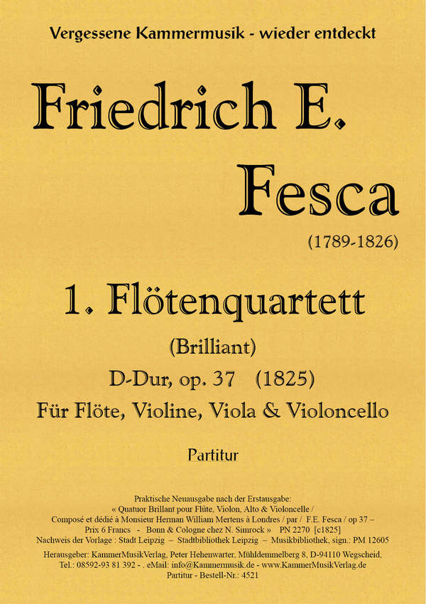 Flötenquartett (brilliant) D-Dur