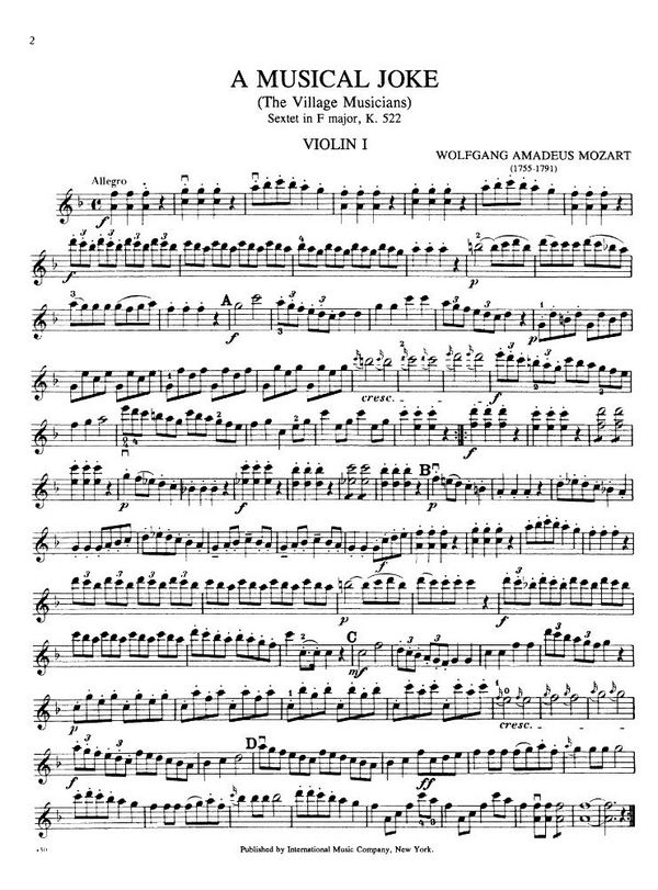 A musical Joke in F Major KV522