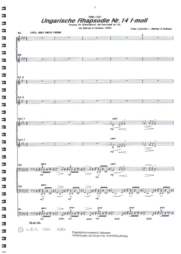 Ungarische Rhapsodie Nr.14 f-Moll