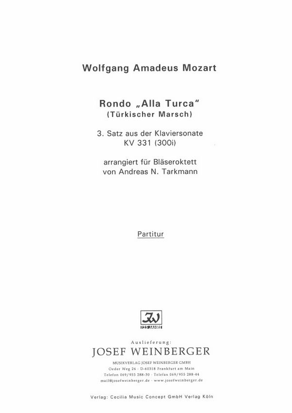 Rondo Alla Turca - Türkischer Marsch KV331