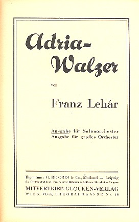 Adria-Walzer für Salonorchester