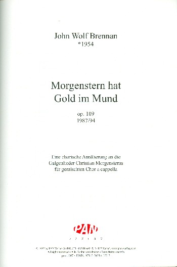 Morgenstern hat Gold im Mund op.109