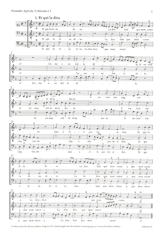 5 Chansons à 3