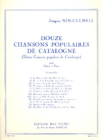 12 chansons populaires de Catalogne vol.2