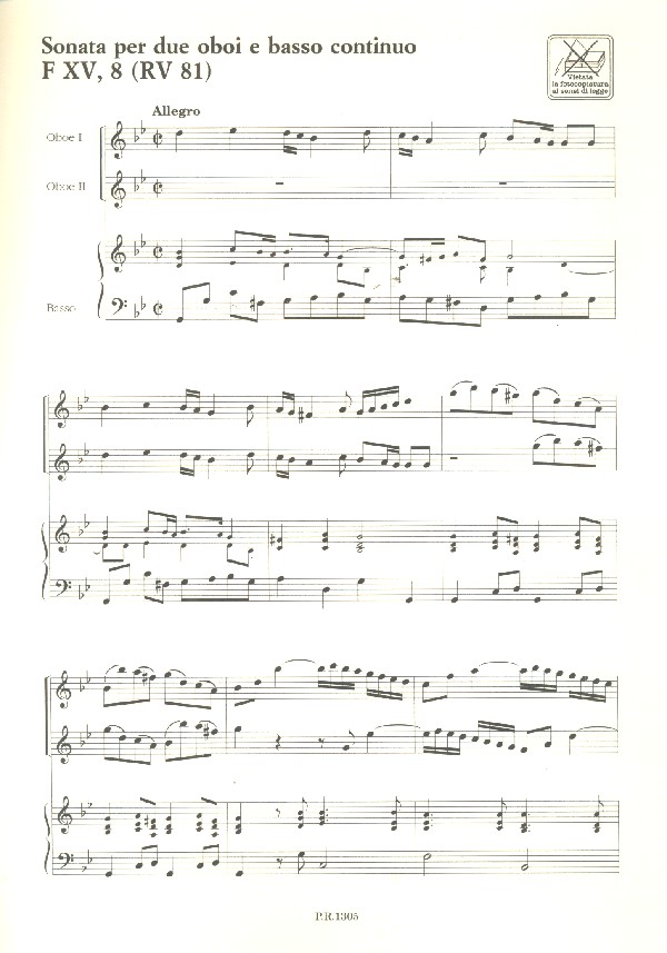 Sonate RV81 für 2 Oboen und Bc
