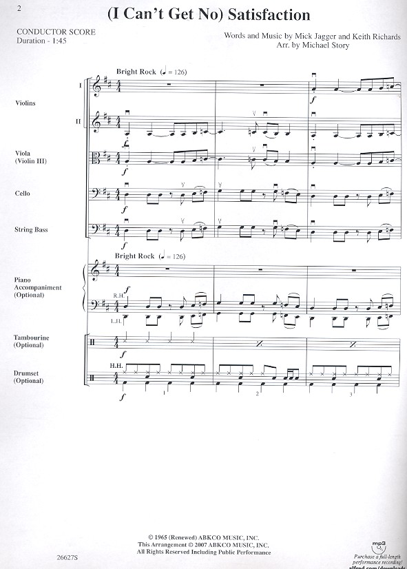 I can't get no Satisfaction: for string orchestra