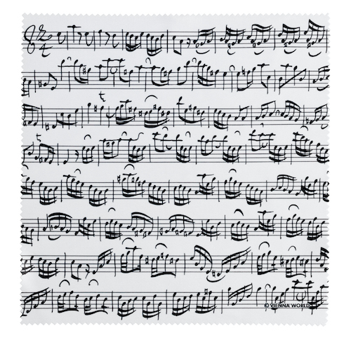 Brillenputztuch Notenblatt weiß