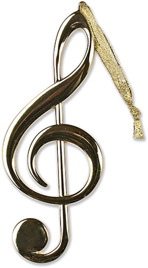Anhänger Violinschlüssel gold Christbaumschmuck