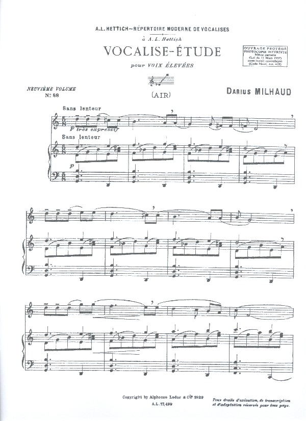Vocalise-Etude pour voix
