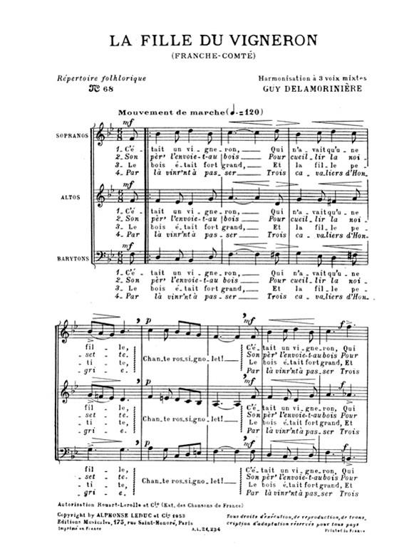 DELAMORINIERE REPERTOIRE FOLKLORIQUE