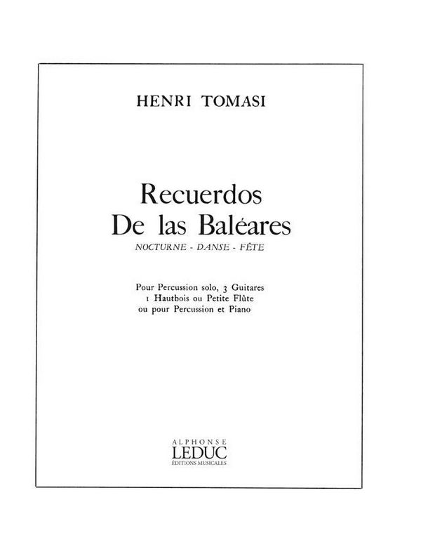 Recuerdos de las Baleares pour percussion