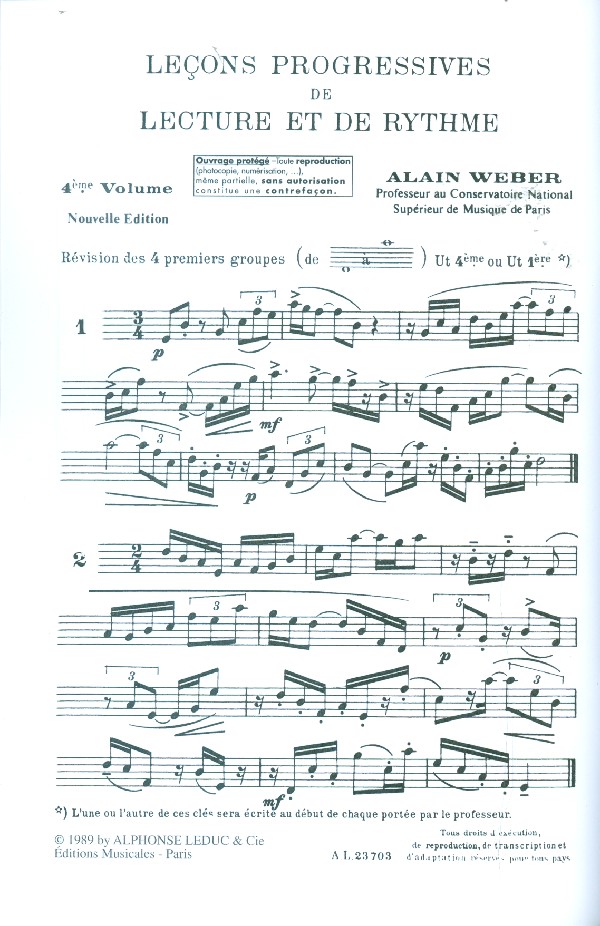 Lecons progressives de lecture de rythme vol.4