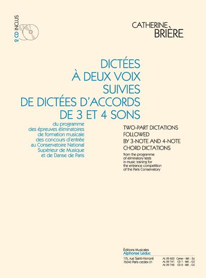 Dictées à 2 voix suivies de dictées d'accords de 3 et 4 sons (+2 CD's)