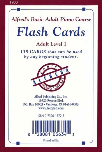 Alfred's Basic Adult Piano Course Flash Cards