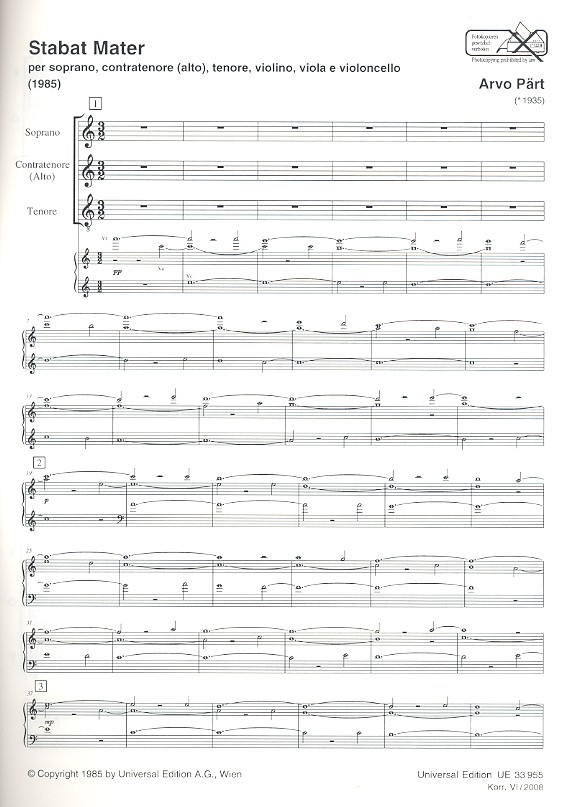 Stabat Mater per soprano, contratenore