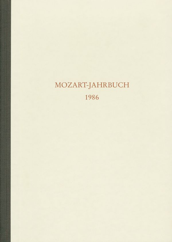 Mozart-Jahrbuch 1986 Mozart 1784