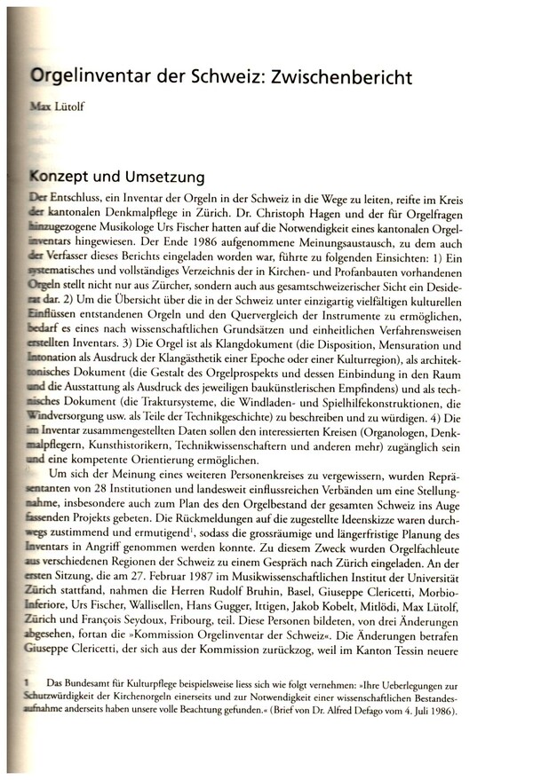Orgeln in der Schweiz