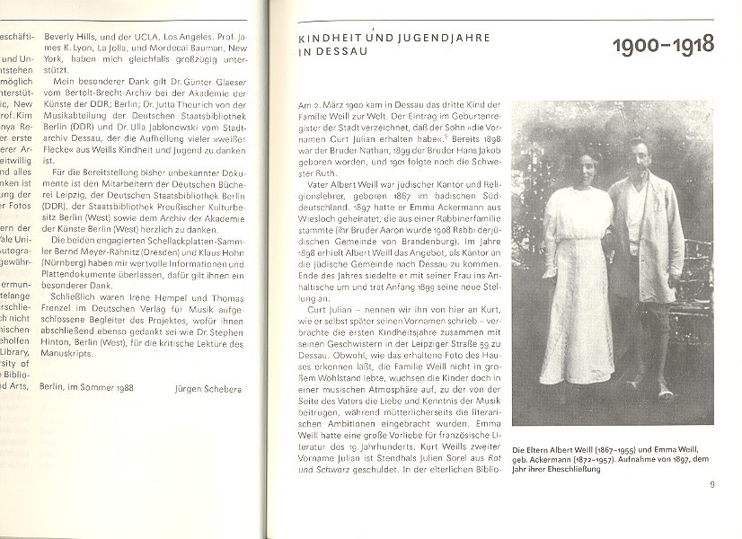 Kurt Weill (1900-1950) eine Biographie in Texten,