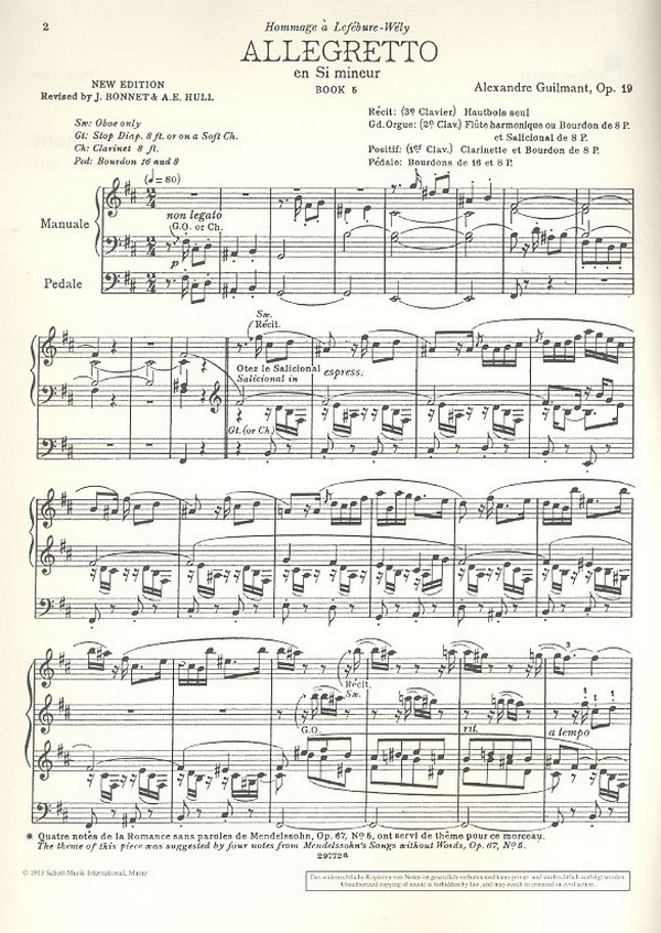 Allegretto in b-Moll op. 19 Nr. 11