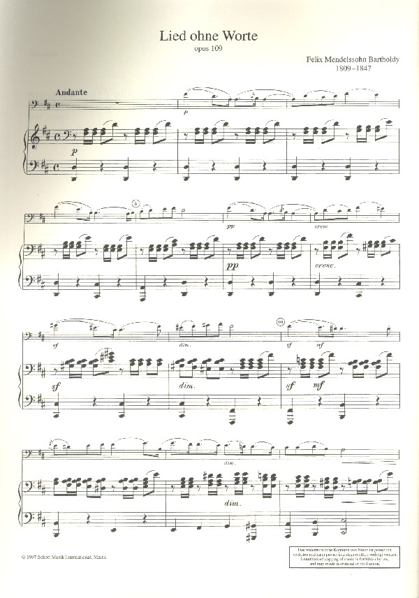 Lied ohne Worte op.109