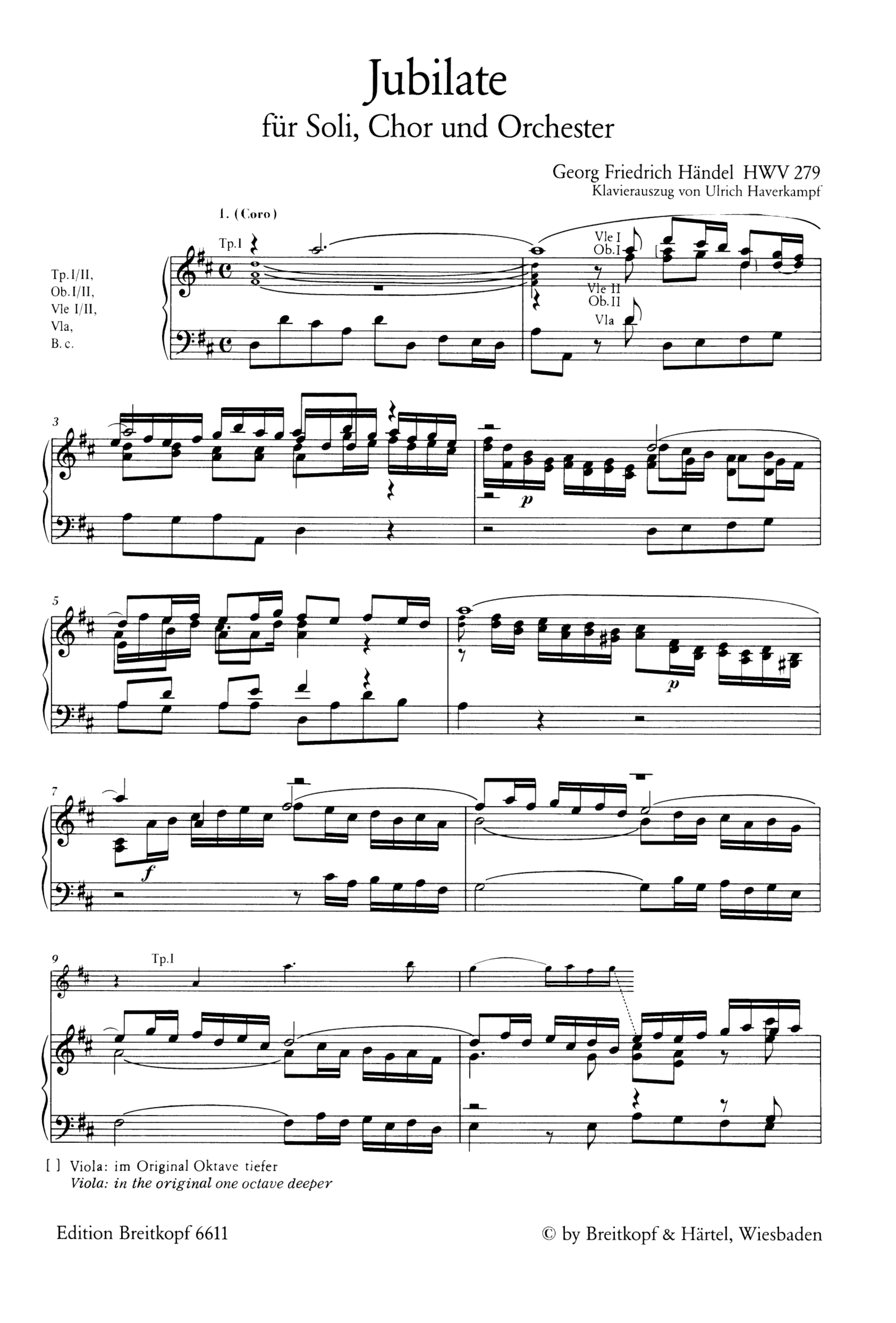 Jubilate für den Frieden von Utrecht HWV279