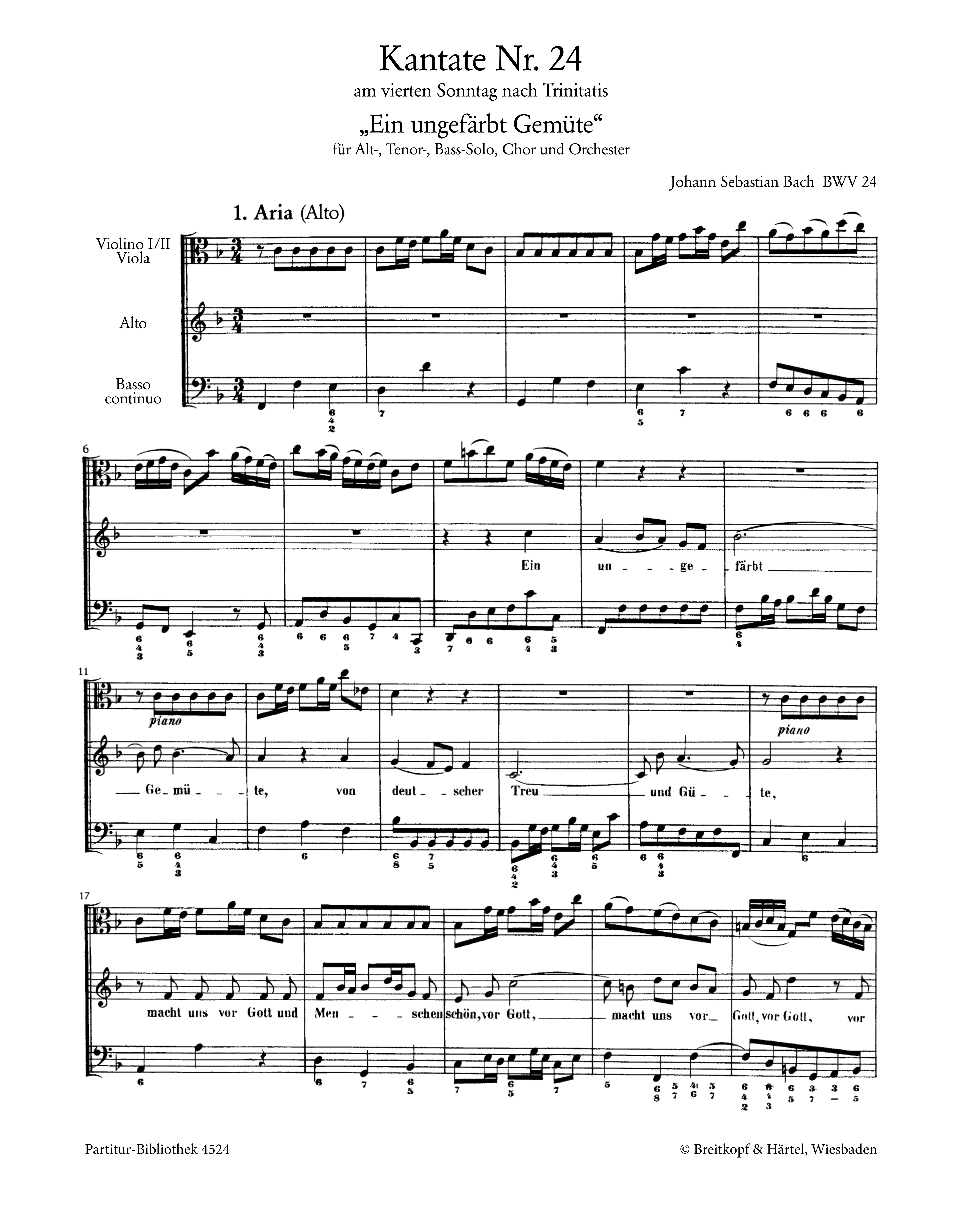 Kantate 24 Ein ungefärbt Gem.