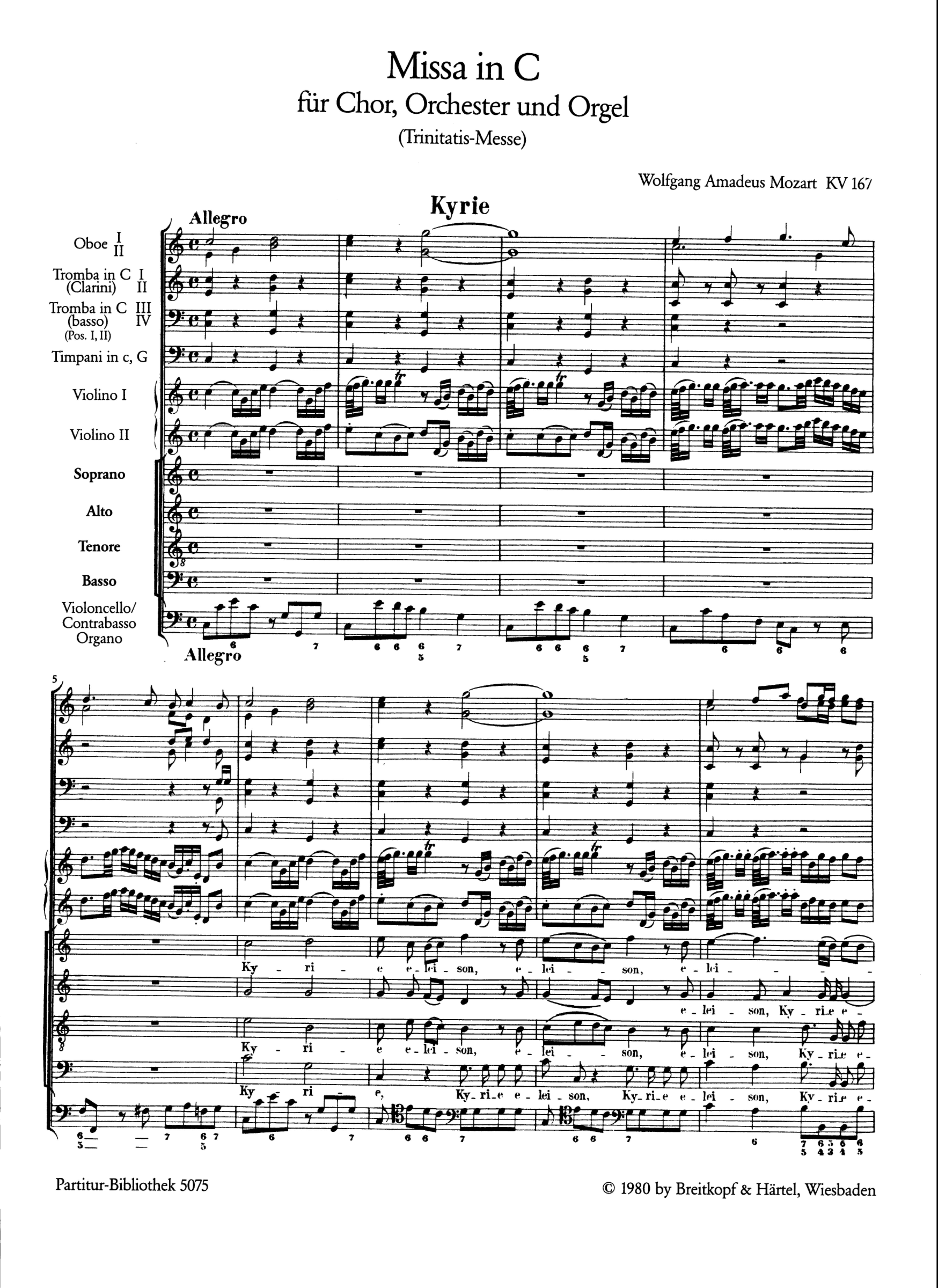 Missa in C KV167 (Trinitatis)