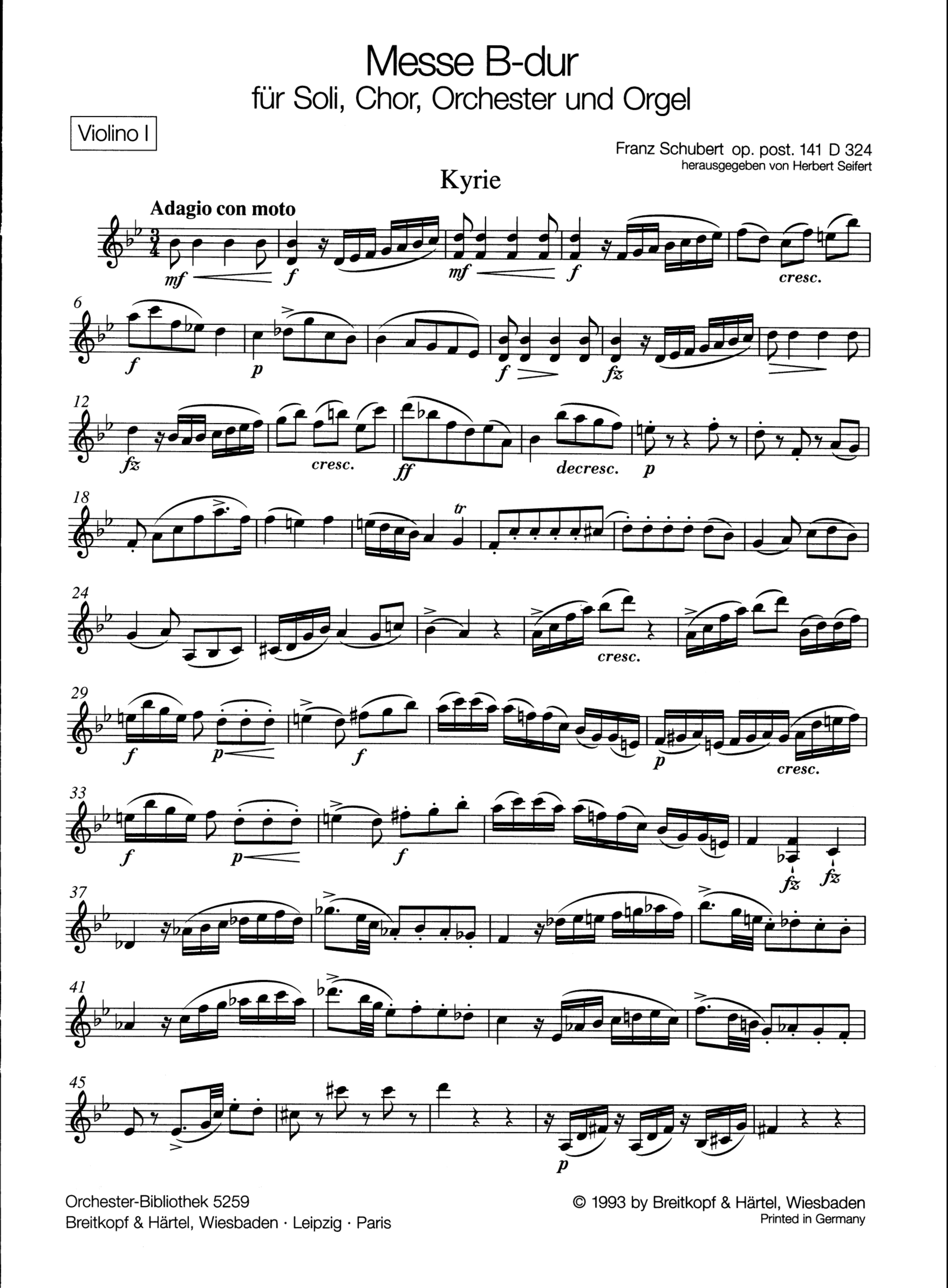 Messe B-Dur oppost.141 D324