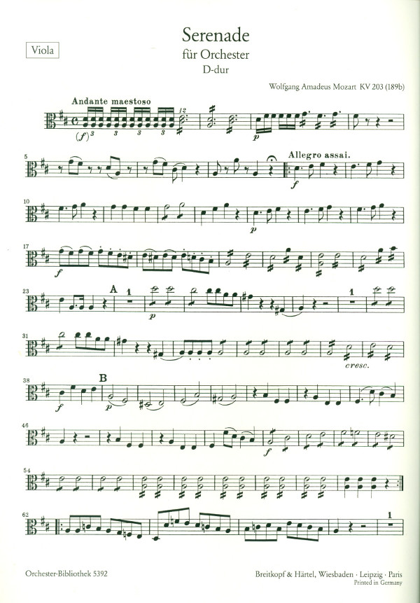 Serenade D-Dur KV203 (KV189b)